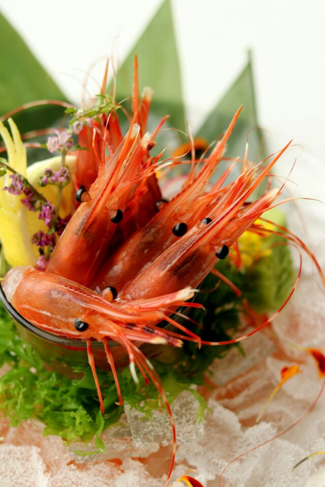 Crevettes dans un verre